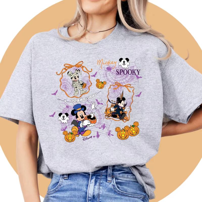 Halloween Shirt and Friends Matching Tee Spooky Season Family Shirts Halloween Trip Outfit Unisex Women Loose Cotton