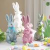 User Friendly Glittering Easters Rabbit Statue Colorful Portable for Holiday DIY Decorations Safe for Children