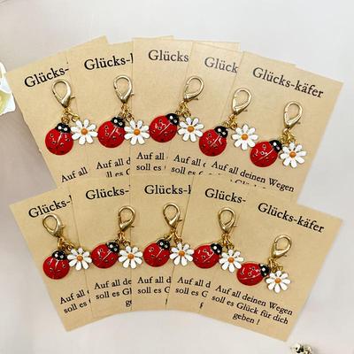 Seven-Star Ladybug Keychain: Parent-Child Gift Pendant and Bag Charm