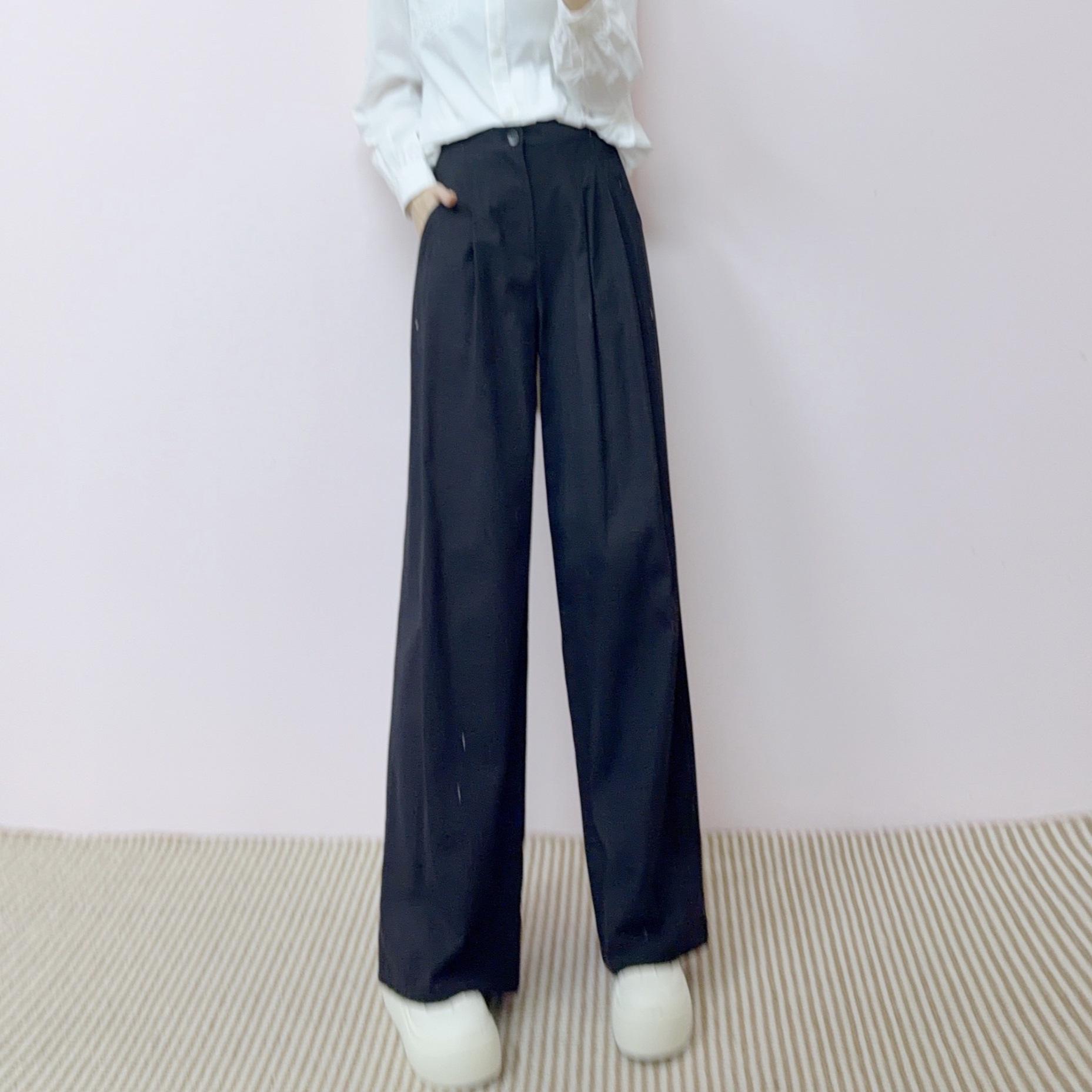 Spring 2026 Fashionable High-Waisted Wide-Leg Slimming Pants XL (59-64 kg)