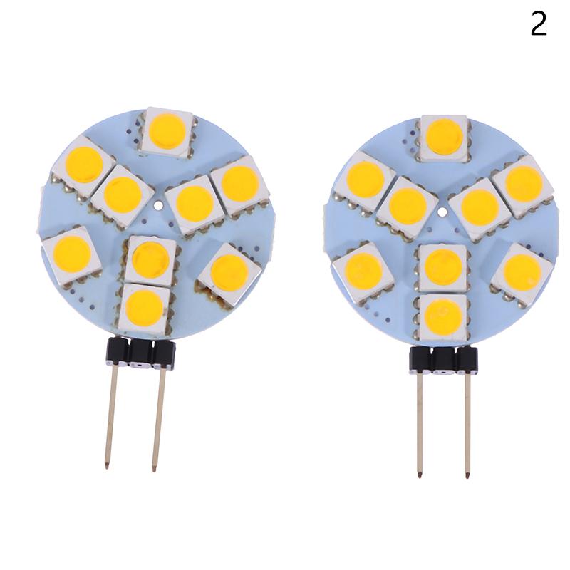2 stk LED-lampepære G4 Rund spotlightpære 180 grader DC12V 5050 SMD 1W 1,5W 2W Varmt Kaldt Hvitt Lys Erstatt Halogenlampe