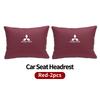 For Mitsubishi 1/2PCS Car Styling Leather Headrest Neck Support Neck Pillow Seat Accessories Lancer ASX Pajero Mirage Attrage WJ4