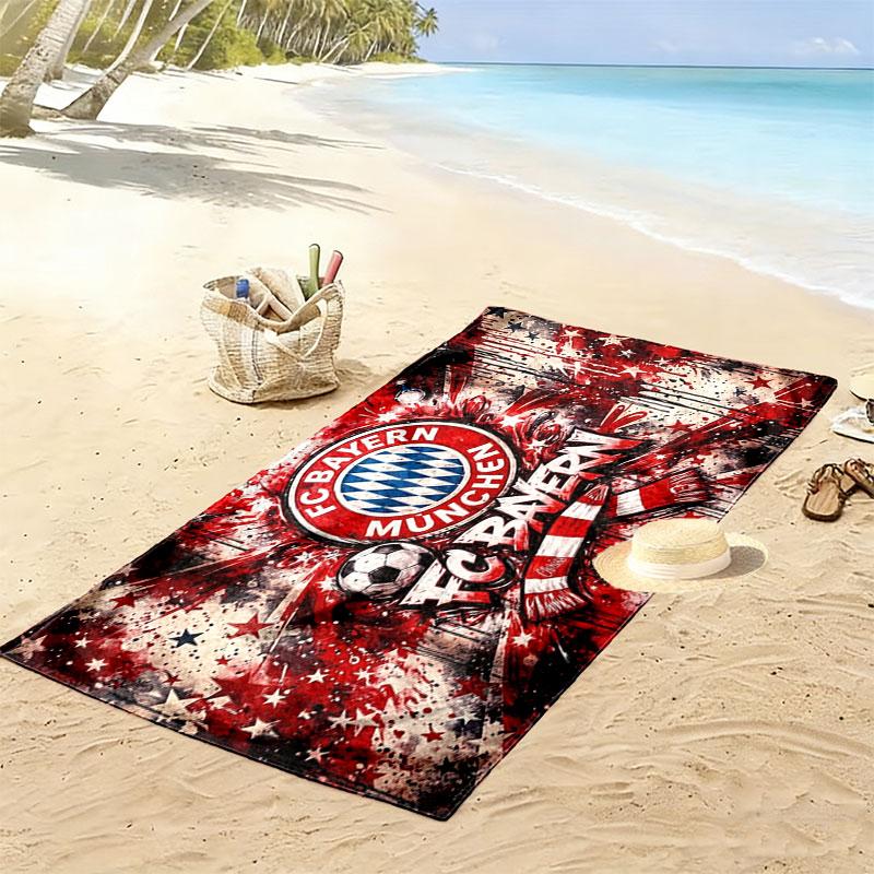 Asciugamano da Spiaggia con Stampa FC Bayern Monaco, Asciugamano Grande Morbido Asciugatura Rapida per Spiaggia Campeggio Nuoto