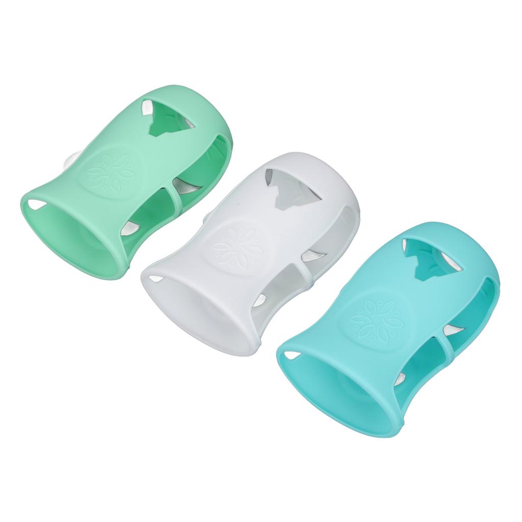 3pcs Bottle Silicone Sleeve Shatter Proof Silicone Bottle Cover Anti Flowing Sleeve for Glass Baby Bottles 8 Oz Series