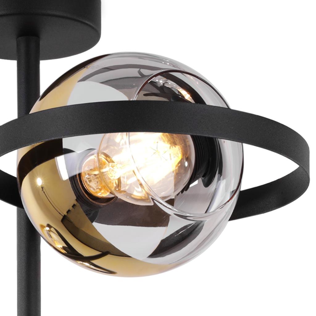 Ronda Deckenleuchte Schwarz 2-flammig Goldene Lampe E27