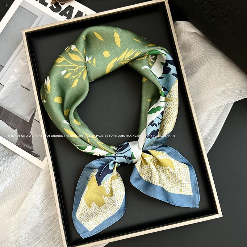70 Square Scarf Neck Small Shawl New Fashion Silk Scarf High-end Decorative Temperament Scarf Headscarf Headband