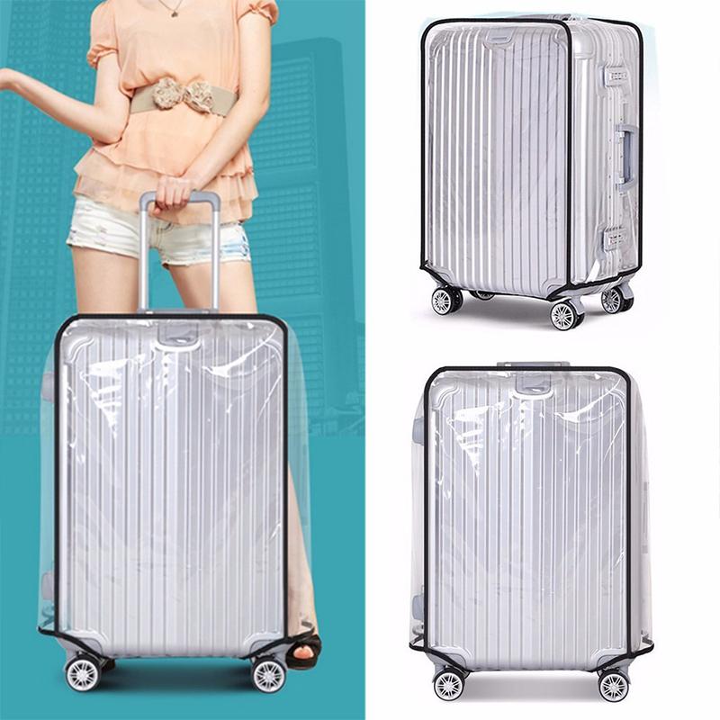 Travel Transparent Luggage Cover Waterproof And Dustproof Pvc Wear Resistant Fits 20-30 Inch Suitcases