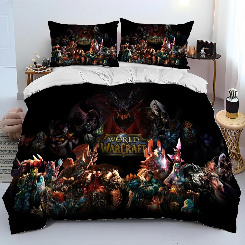 World of Warcraft,WOW ,Game Printed Comforter Bedding Set,Duvet Cover Bed Set Quilt Cover Pillowcase,king Queen Size Bedding Set