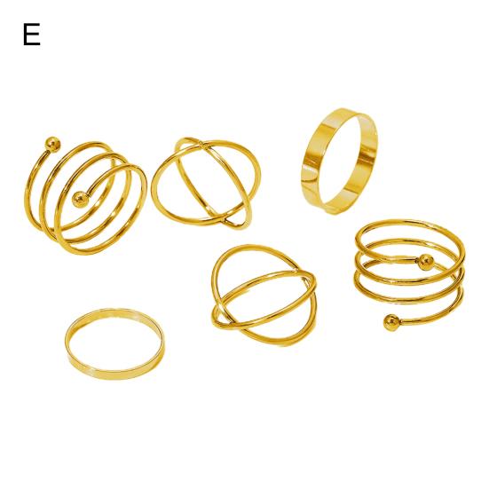 

1 комплект колец на костяшки пальцев с геометрическим узором в стиле панк, унисекс, гальваническое покрытие, долговечные кольца на палец E