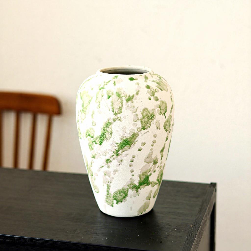 French Retro Wabi-Sabi Style High-End Ceramic Vase Jingdezhen Pot Living/Dining/Bedroom/Office Flower Arrangement Decor Dried