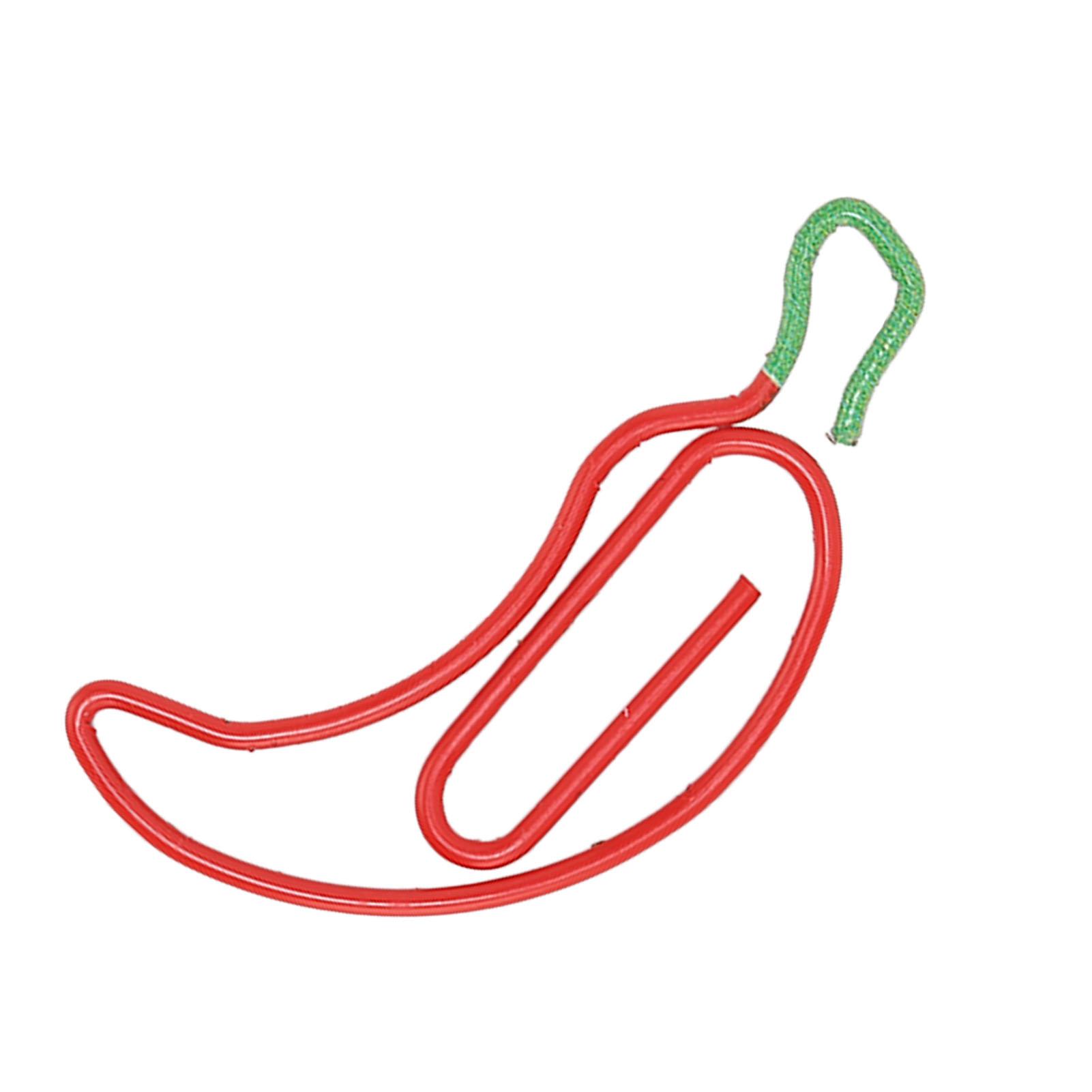 

100 шт. скрепок в форме перца с повышенной устойчивостью к скольжению, защита от ржавчины, металлические милые скрепки