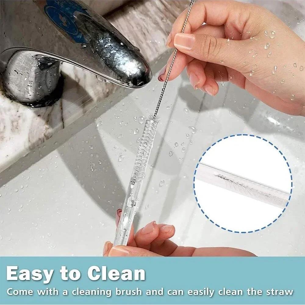 30cm Replacement Straw for Insulation Cup Simple Reusable Long Straws for 30 Oz 40 Oz Tumbler Cup Straws with Cleaning Brush 5