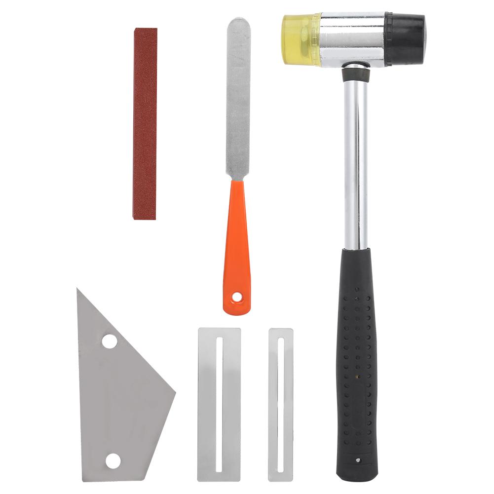 R510 6PCS Guitar Fret Tool Kit Fret Hammer & Fret File & Fingerboard & Grinding Stone & Ruler