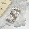 Ins Diy 3d Blingbling Crystal Relif Cartoon Dog Retro Cat Label Cover For Iphone 13 14 Pro Max 12 11 Promax Imd Wavy Phone Case