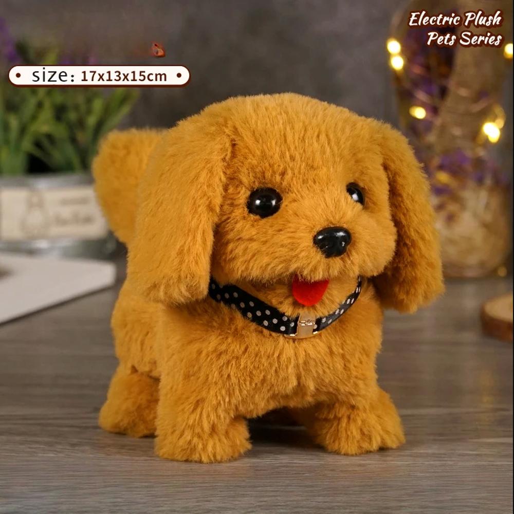 Niedliches, realistisches elektrisches kleines Welpen-Plüschtier, Simulation eines Husky-Tedd-Hundes, Spaziergang, Bellen, wedelnder Schwanz, Stofftierpuppe, Kindergeschenk