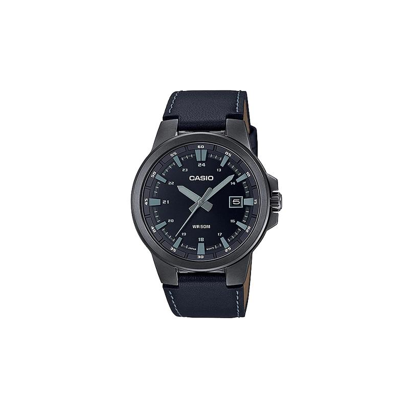 

Casio STANDARD series retro casual simple sports waterproof quartz movement leather strap Japanese and Korean watch men s watch black MTP-E173BL-1AVDF чёрный