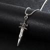 Elegant Unisex Retro Leather Cross Sword Pendant with Exquisite Design