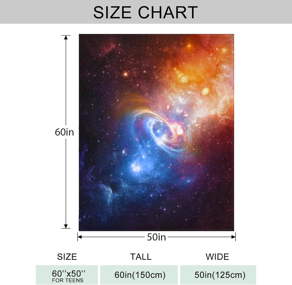 Funny Galaxy Throw Blanket Lightweight Flannel Throw Classic Galaxy Soft Comfy Plush Blanket For Home Decor Perfect For Sofa