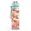 1PC Autumn Pumpkin Floral Wreath Pattern 750ml Color Plastic Sports Water Bottle Leakproof Flip Straw Lid Suitable for Sports Office Home Use