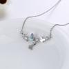 925 Sterling Silver Zircon Butterfly Charm Náhrdelník Přívěsek pro ženy Svatební móda Nové šperky Příslušenství dz359