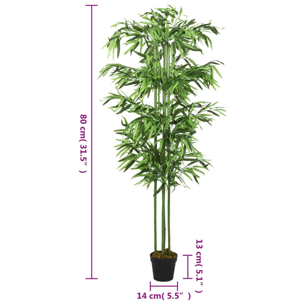 Vidaxl Artificial Bamboo, 240 Leaves, 80 Cm, Green