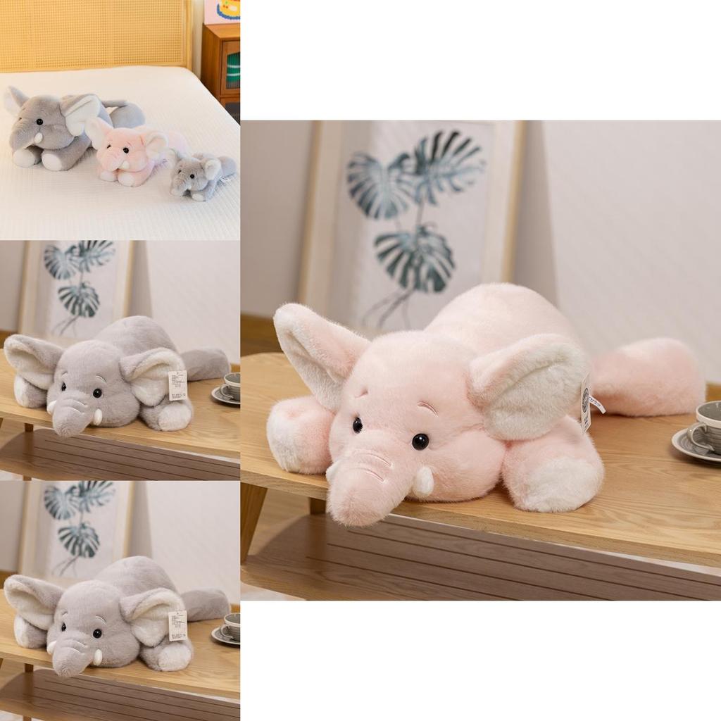 Cute Elephant Plush Stuffed Animals In Pink And Gray Ideal For Baby Comforting Dolls