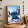 Disney Oil Painting Painting Art Stitch Winter Snow Handmade Diy Painting Home Decoration Gift