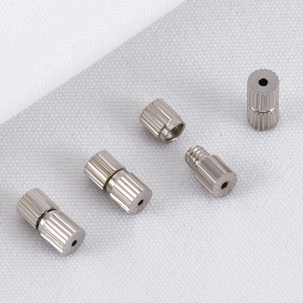 50pcs Brass Screw Clasp Closure Fastener Lock Jewelry End Tip Caps For DIY Bracelet Necklace Making Supply Accessories Material