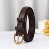Ceinture Minimaliste Luxe Léger pour Femme Tendance Mode Cuir Polyvalente Élégante Haut de Gamme Première Couche Cuir de Vachette Ceinture Fine pour Femme