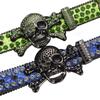 Adult Sequins Belt for Disco Party Waist Belt Rhinestones Skull Buckle Thin Waist Belt Street Cultures Enthusiasts Belt
