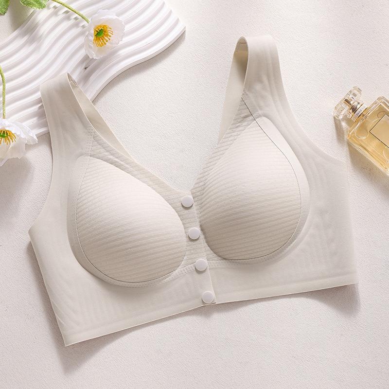 Seamless Wireless Front Buckle Comfortable Nursing Bra Plus Size Breastfeeding Support Bra