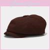 Korean Style Cotton Octagon Cap With Short Brim For Spring And Fall Urban Wear