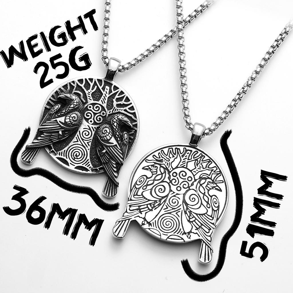 Viking Tree Raven Men Necklaces Stainless Steel Pendant Chain Women Punk Fashion Jewelry New in Accessories Gifts