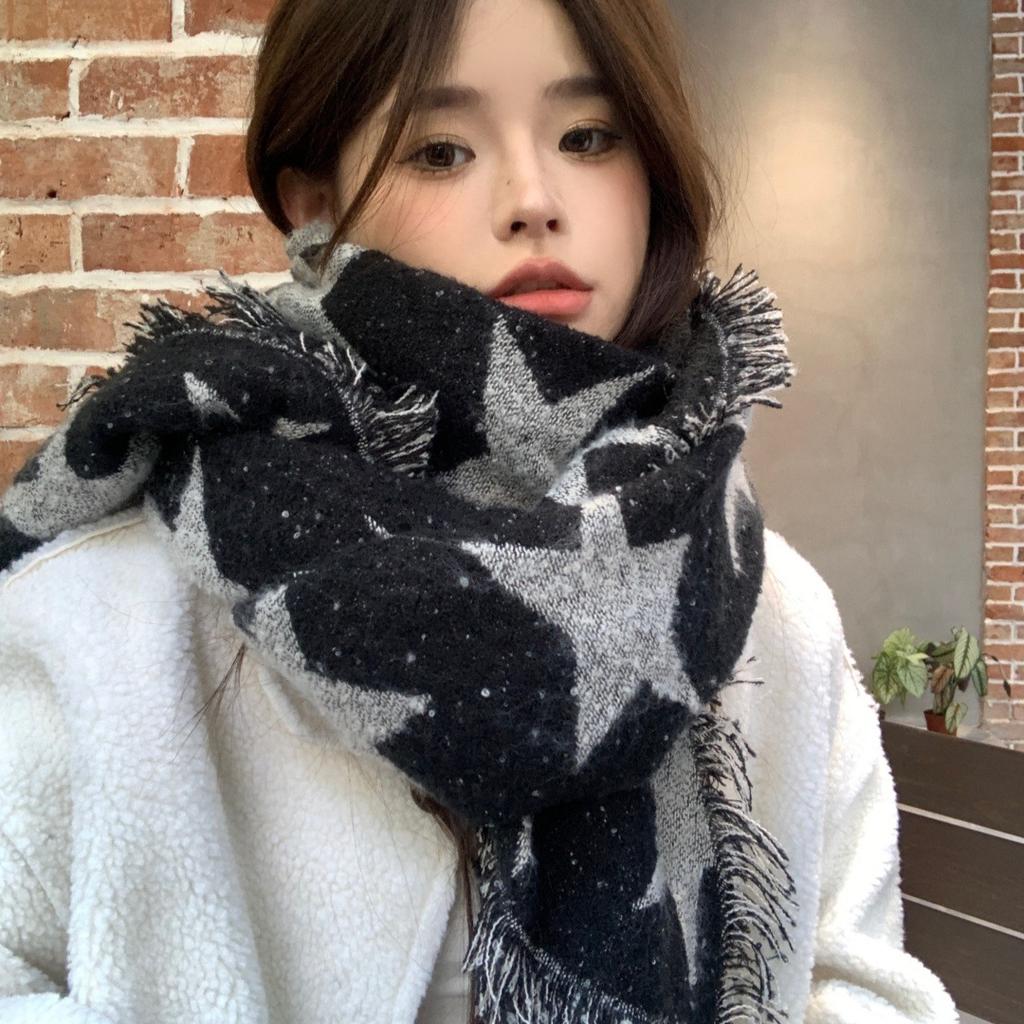 Star Print Scarf Cozy Couple'S Scarf Winter Scarf Understated For Daily Adventures Commuting Business Trips