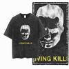 ZG Cool Printed Cotton Acid Washed Exclusive Graphic Unisex T Shirt Cool Vintage Streetwear Men Tshirts Big Size Tee for Men