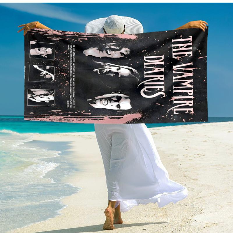 1pc The Vampire Diaries4 Beach Towel, Comfortable and Thick, and Swimming/Bath/Picnic/Camping Towel, Suitable for Seaside Beaches