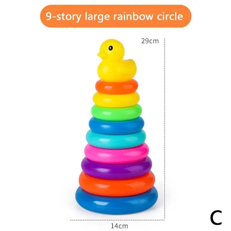 Baby Color Stacking Ring Cups Toy for Kids Toddler Baby Puzzle Development Rainbow Stacking Tower Games for Babies 0-3 years old