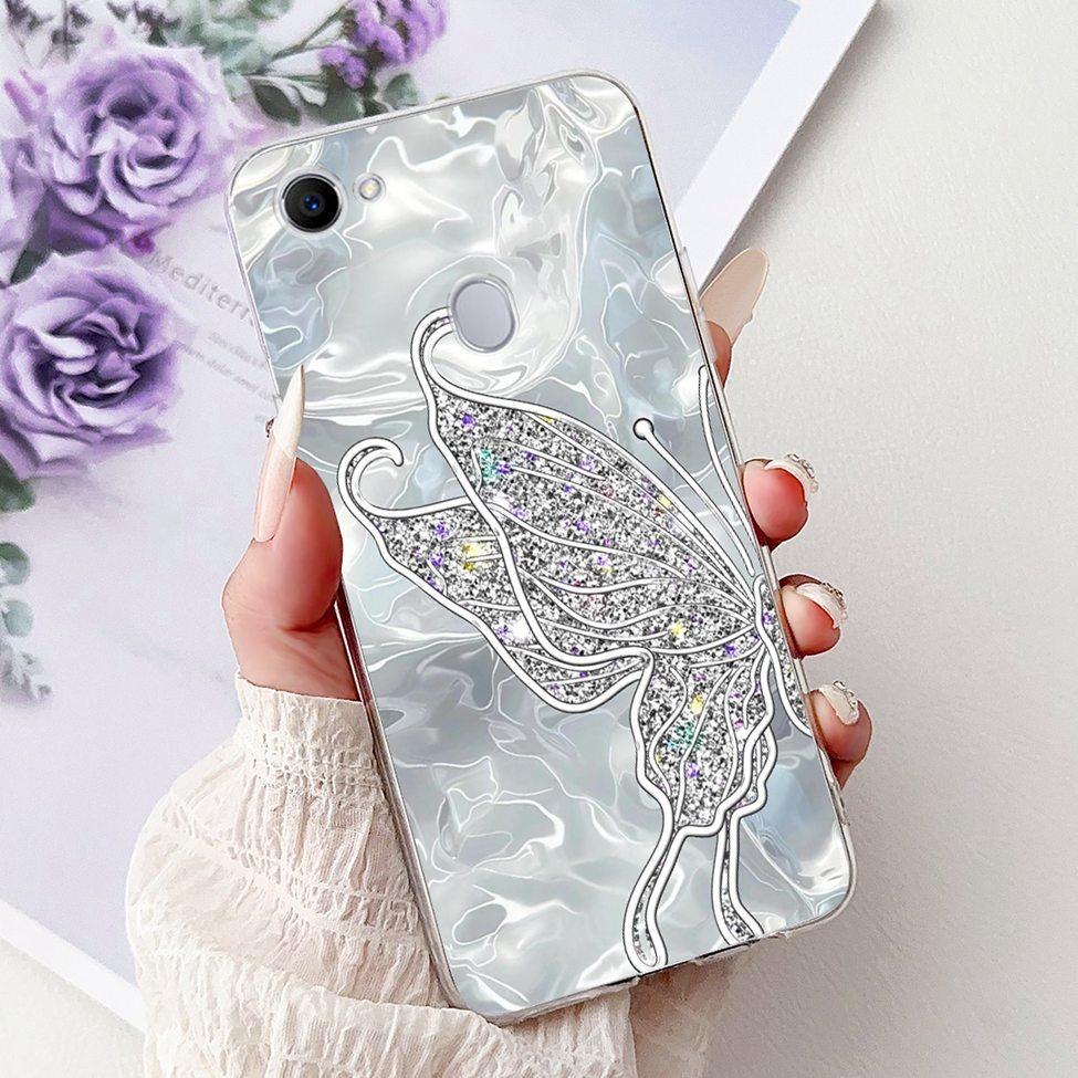 Clear For Oppo F7 Case Kawaii Cute Cat Fashion Flower Funny Luxury Painted Soft Back Cover For OppoF7 Phone Case CPH1821 CPH1819