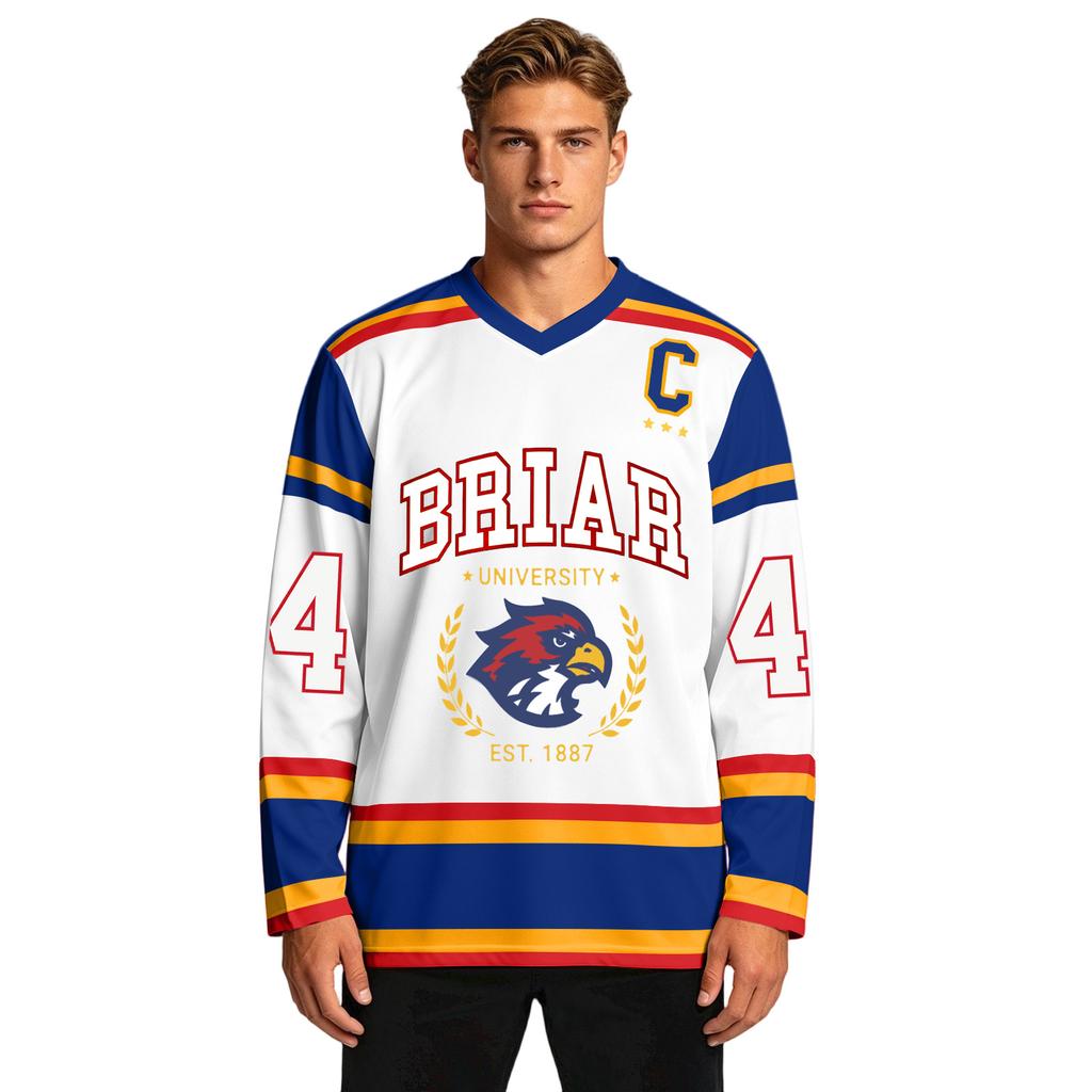 Unisex Long Sleeve Hockey Jersey Shirt Lightweight Breathable Athletic Top for Outdoor Sports and Casual Wear with Graphic Print