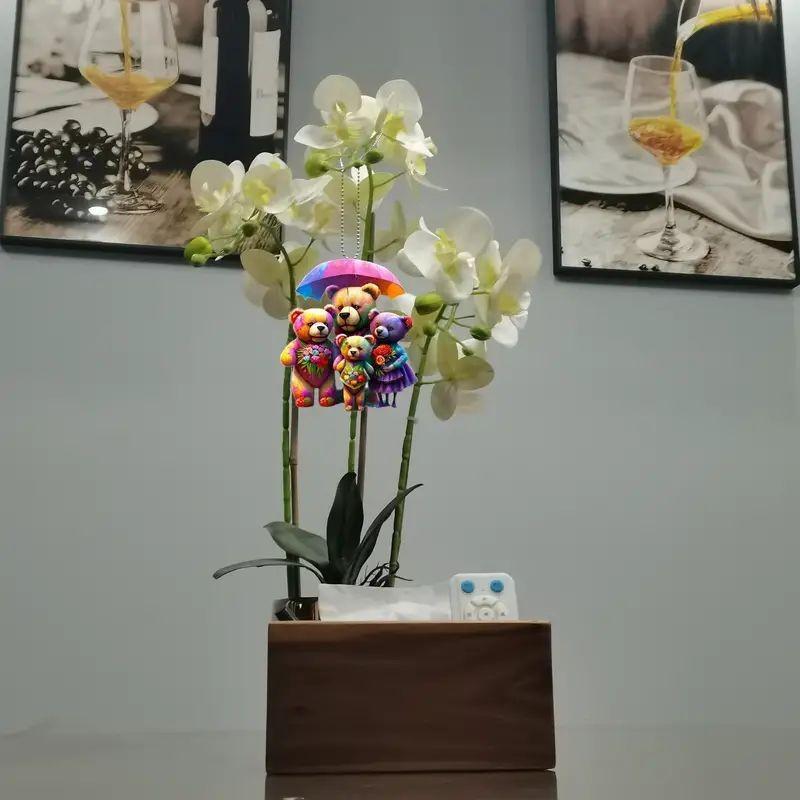 Cute Acrylic Cartoon Car Hanging Decoration Keychain Accessory For Stylish Interiors