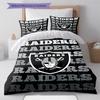 Las Vegas Raiders Pattern Bedding Set Quilt Cover Pillowcase Home Decor Gift (1 * duvet cover + 2 * pillowcase, without core)