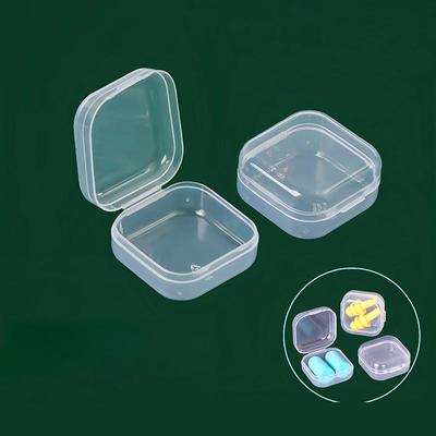 Mini Caixa Plástica Retangular Translúcida Caixa de Embalagem à Prova de Poeira Durável Forte Joias Botões Miscelânea Estojo de Armazenamento Recipiente
