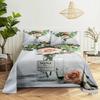 Pink Floral Bed Sheet Set Pillowcase Bedding Linens Cover Flower Queen King Twin Full Size for Single Double Bed Soft Thin