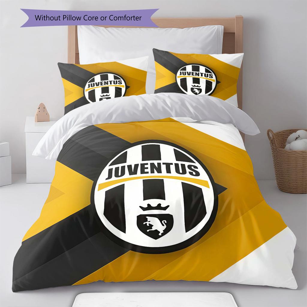 Set Copripiumino Trapuntato Juve Federa Federe Decorazione Casa Regalo di Compleanno (1 * copripiumino + 2 * federa, senza nucleo)