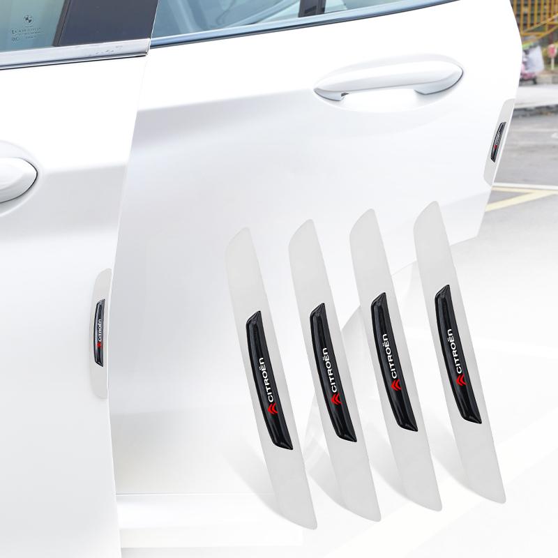4Pcs Car Door Anti Scratch Protection Strips For Citroen C4 C3 C2 C1 Berlingo Xsara Grand Rubber Decoration Sticker Car Supplies Aks256