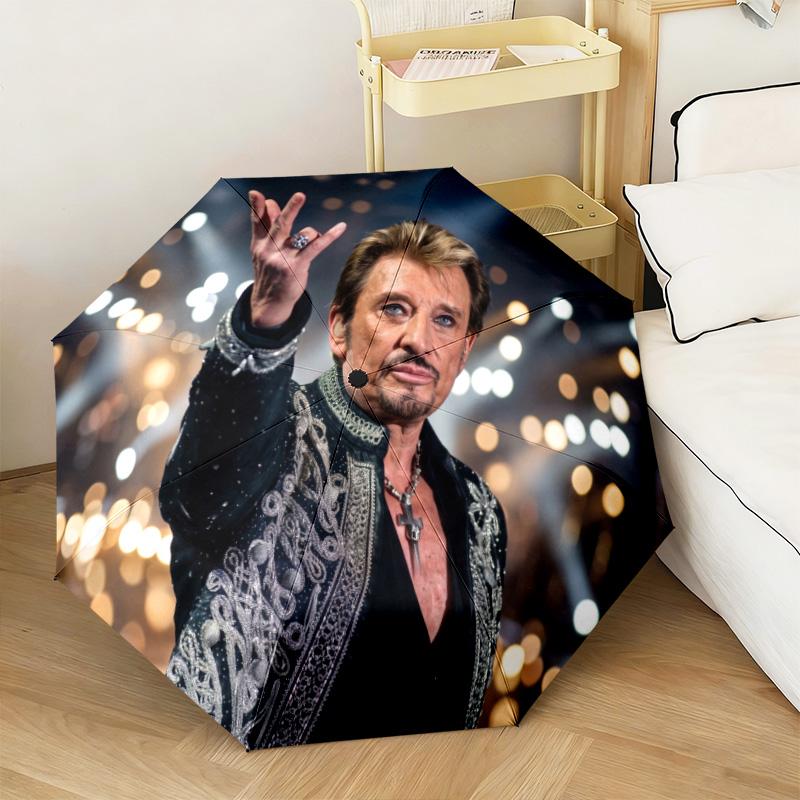 French legendary rock singer and actor Johnny Hallyday umbrella is suitable for all seasons, including home travel and outdoor activities Y4