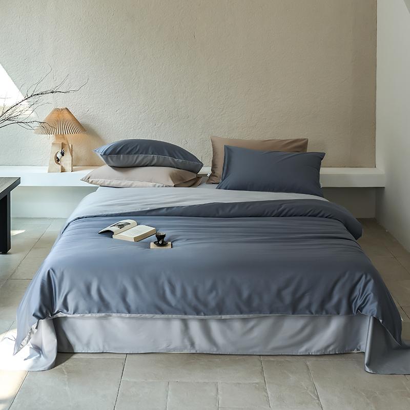 Hochwertiges Bettwäscheset aus 65 % Lyocellfaser und 35 % Baumwolle, Queen-Size-Bettwäscheset mit frischem Naturpflanzenmuster und Bettlaken, Steppdeckenbezug und Kissenbezug