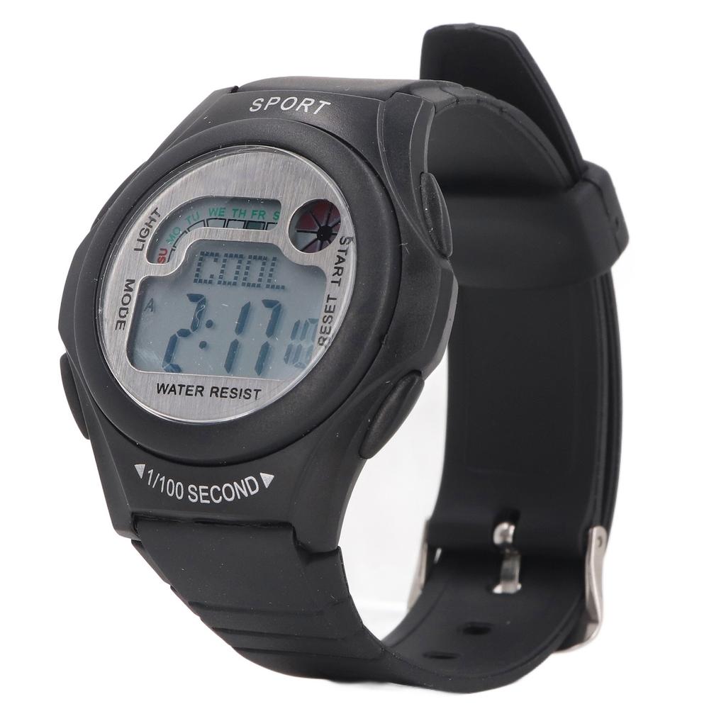 Women Men Digital Waterproof Sports Watch Surfing Watch Multifunctional Watch with Rubber Strap Stopwatch and Dual Time