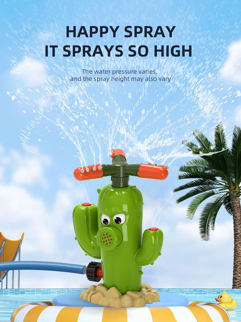 Cartoon Fire Hydrant Lawn Rotating Sprinkler - Automatic Watering & Play Toy