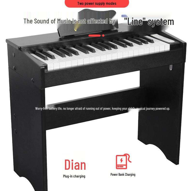 Children s Portable 37-Key Electronic Keyboard Piano with Weighted Hammer Action чёрный